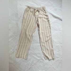Sleepy Jones Women’s Marina Silk Pajama Pants M Pink Stripe 100% Silk medium